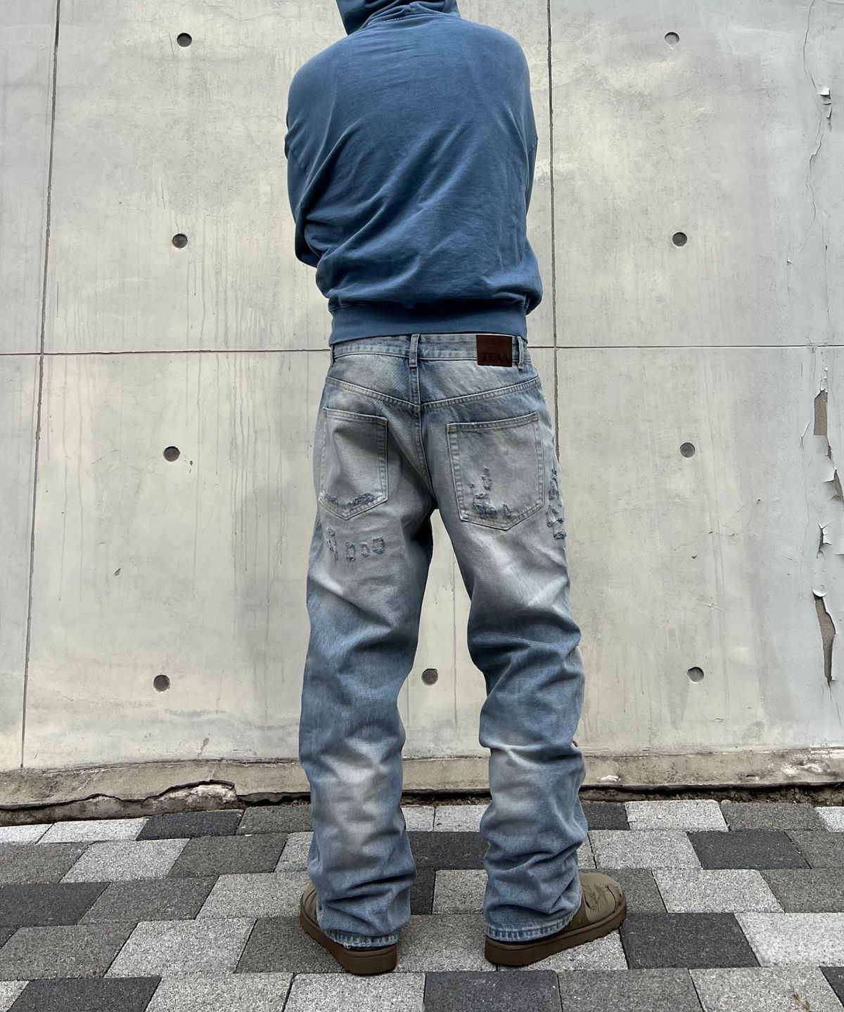 텍스(TEXX) TX910 와이드 데미지 데님 (중청)