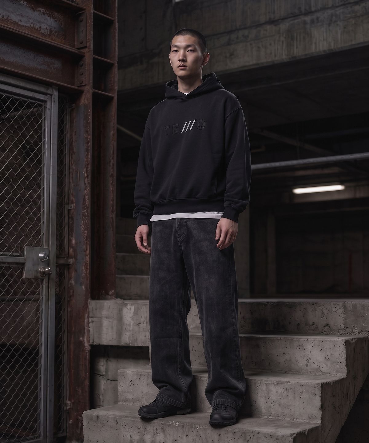 테노(TENO) 공용 아플리케 크롭 후드티셔츠_100(17590-031-808-69)