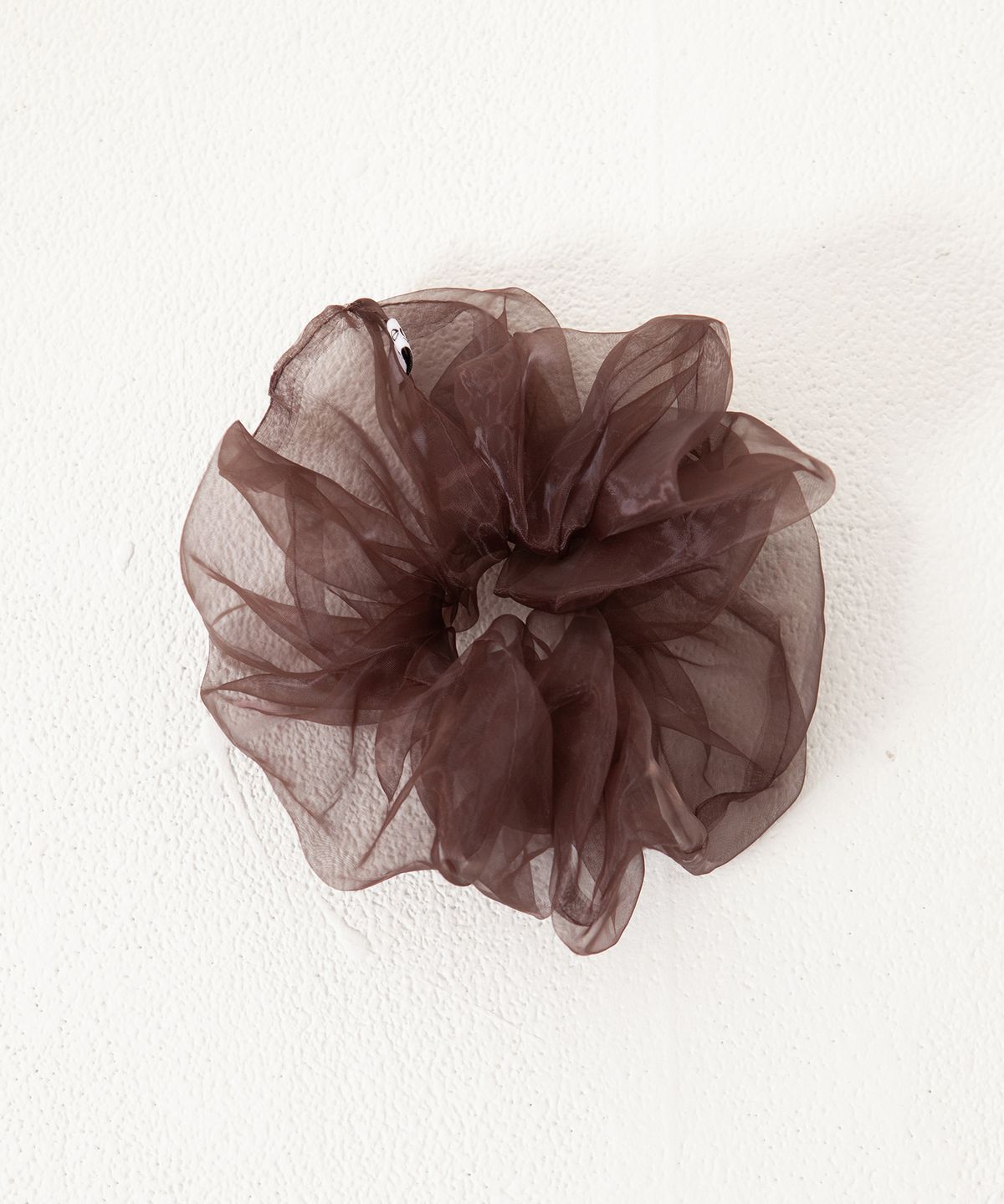 지지(GEEGEE) organza volume scrunchie - brown