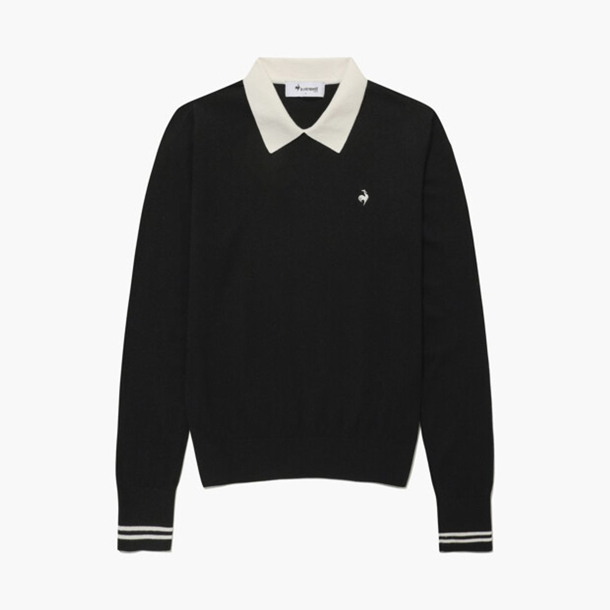 르꼬끄 골프(LECOQ GOLF) 여성 소프트터치 버디하트 카라 스웨터 _BLCK GR322LKP99