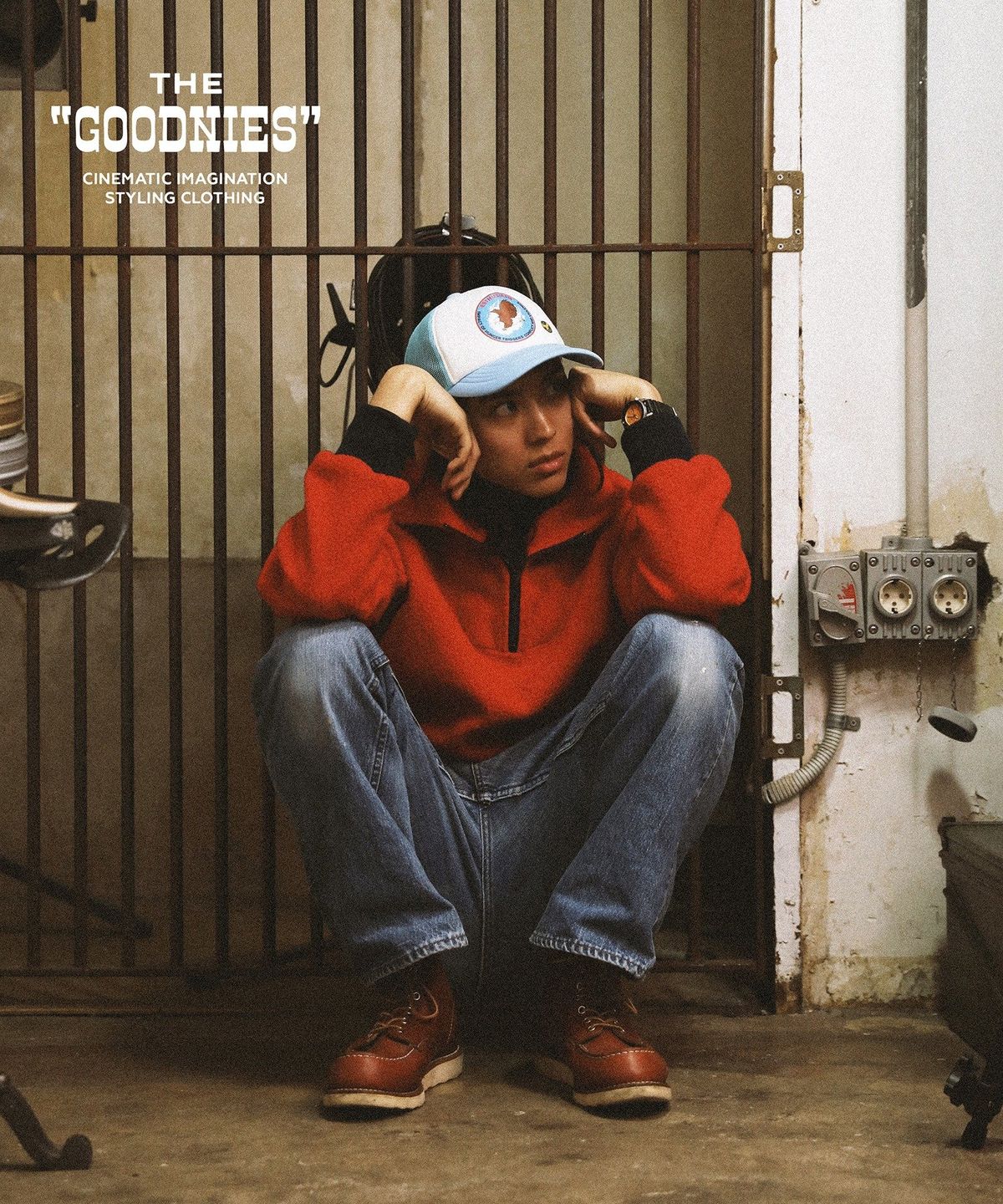 굿니스(GOODNIES) Beautiful Life. Fleece Half-Zip. Deep Red
