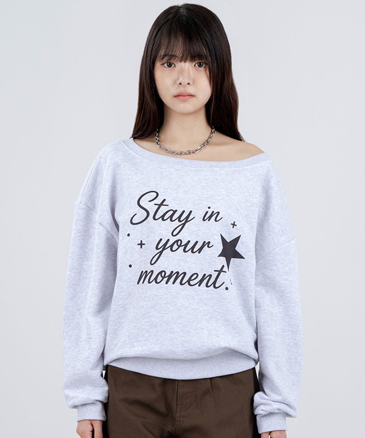 엘런아시(ELLENASSY) STAY 보트넥 백멜란지