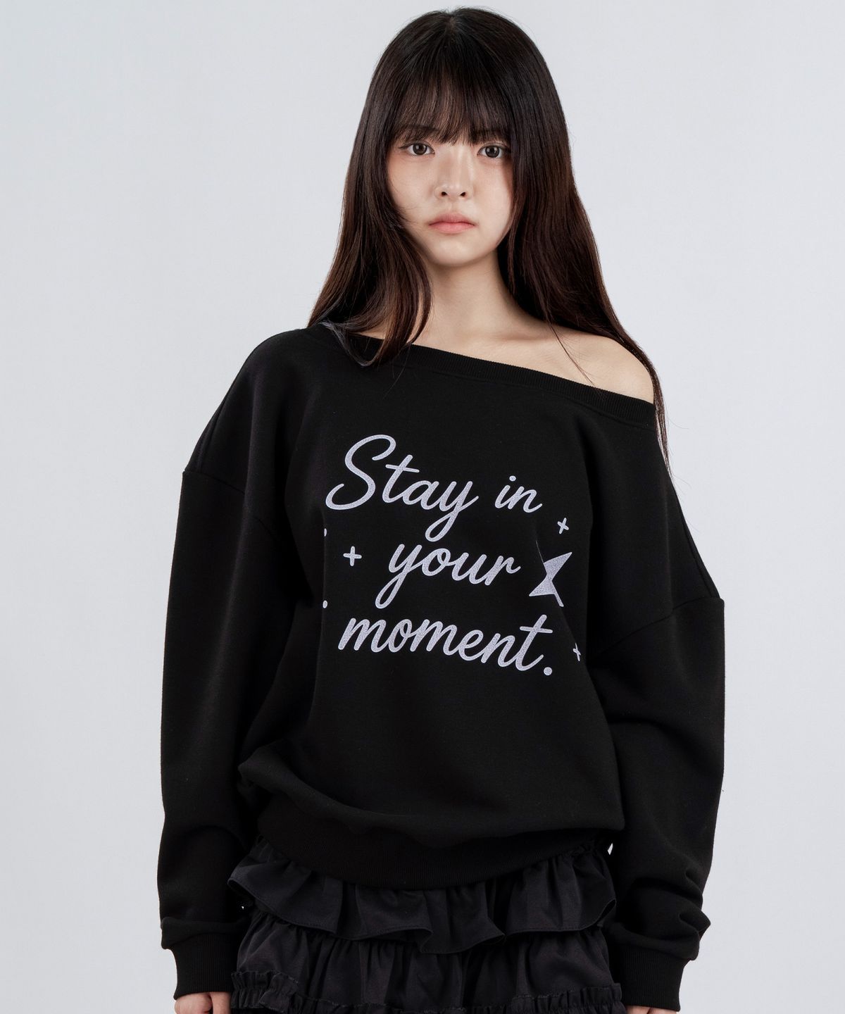 엘런아시(ELLENASSY) STAY 보트넥 블랙