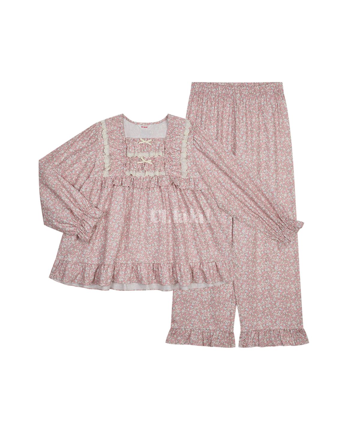 울랄라파자마(ULLALA PAJAMAS) 에시엘 긴팔 투피스 로지핑크 (30수)