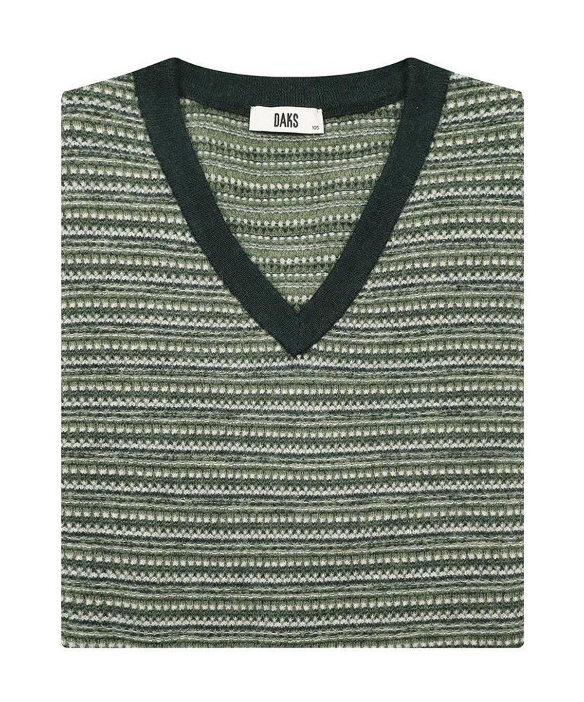 닥스셔츠(DAKS SHIRTS) 울100 멀티컬러 베스트 레귤러핏 그린_DMW1SWVE104E1