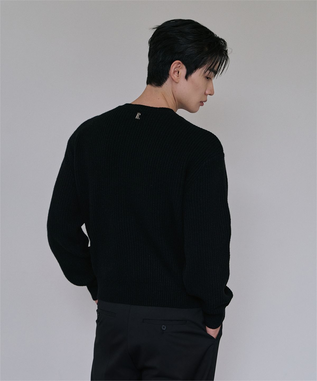 로랑서울(LAURANTSEOUL) Layered wool knit cardigan(Black)
