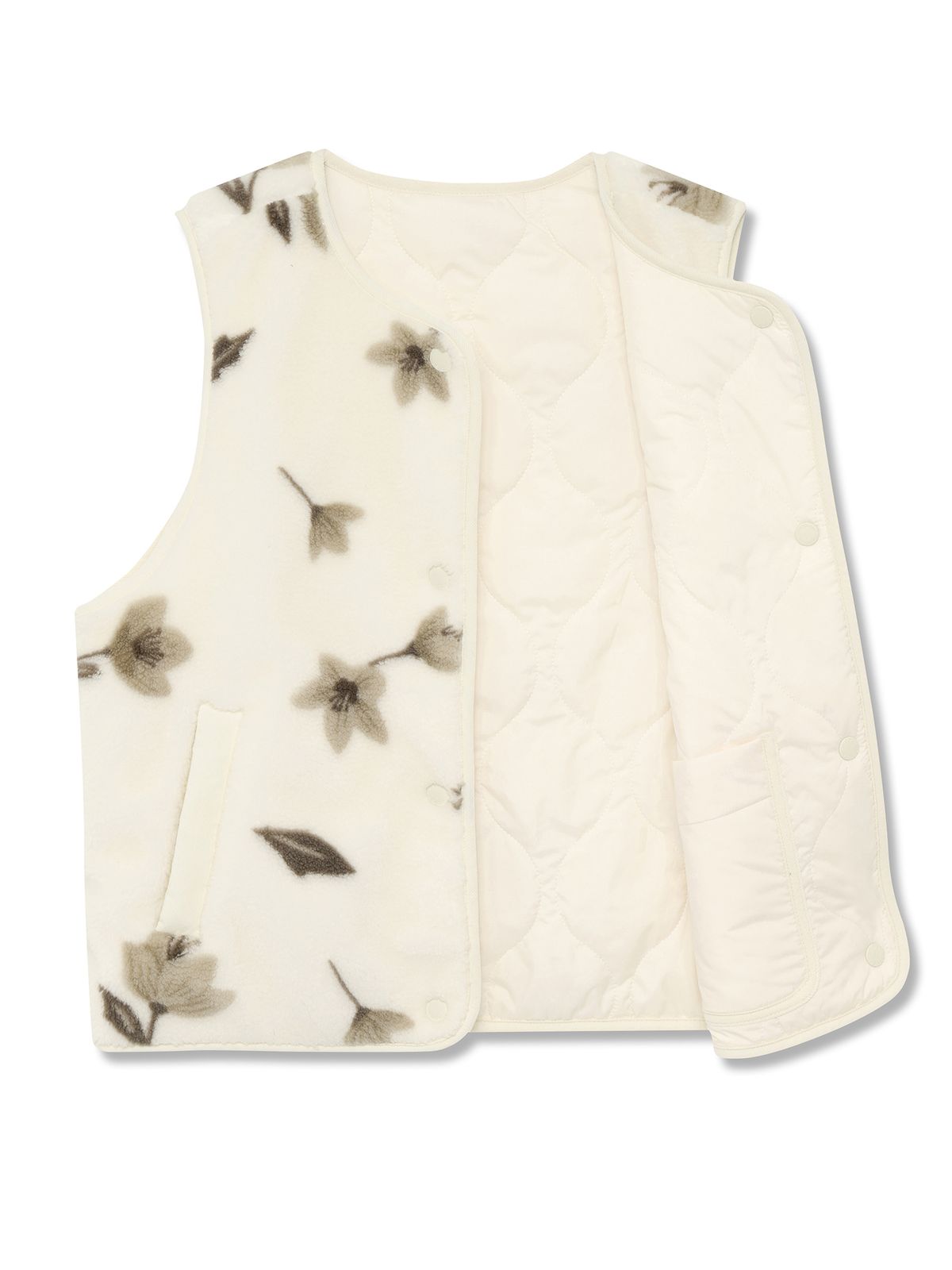 노르디스크(NORDISK) 휘게 노르딕패턴 플리스 베스트 (Reversible) - W_Ivory_OWW26601W5