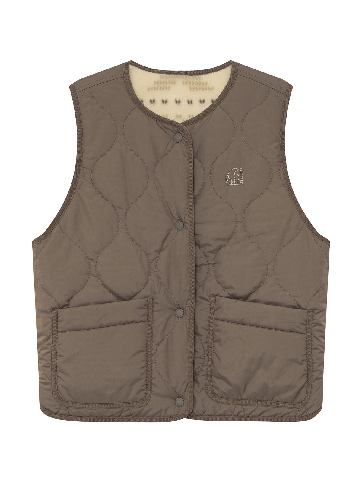 노르디스크(NORDISK) 휘게 노르딕패턴 플리스 베스트 (Reversible) - W_Beige_OWW26601E2
