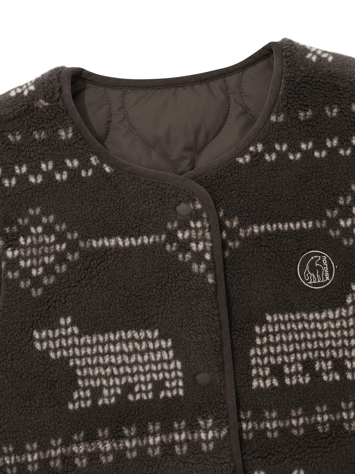 노르디스크(NORDISK) 휘게 노르딕패턴 플리스 베스트 (Reversible) - W_Dark Brown_OWW26601E8