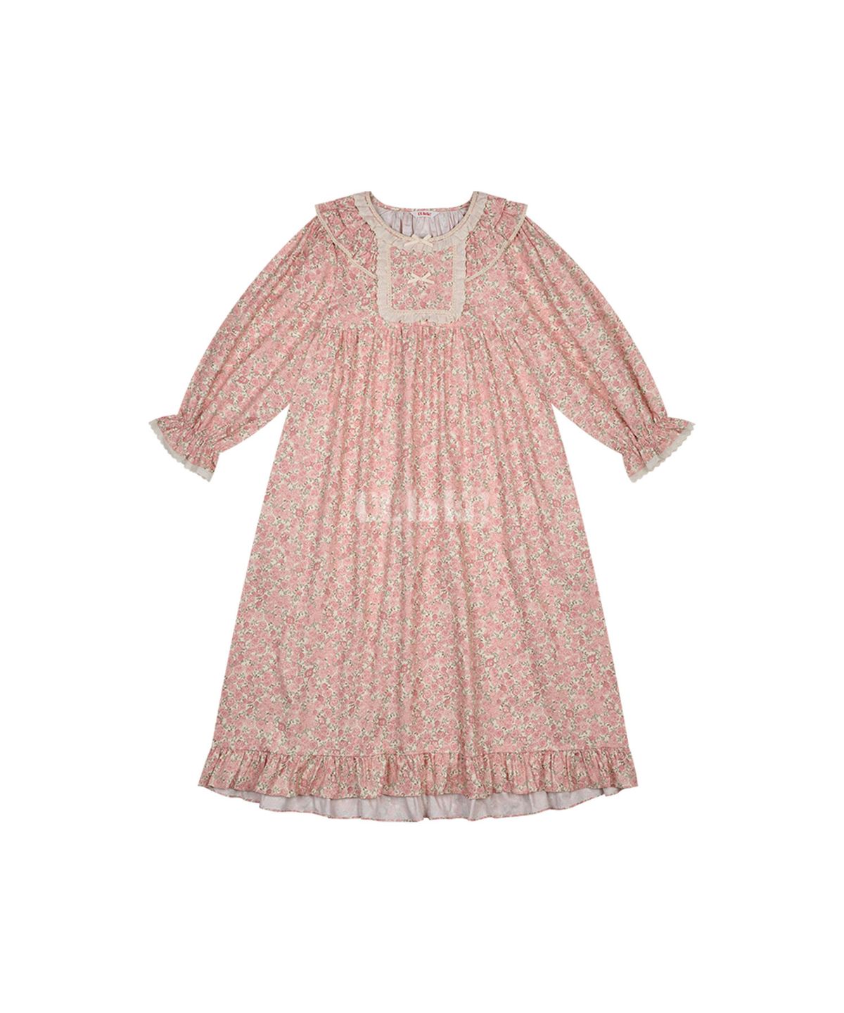울랄라파자마(ULLALA PAJAMAS) 포르티 긴팔 원피스 핑크베이지 (30수)