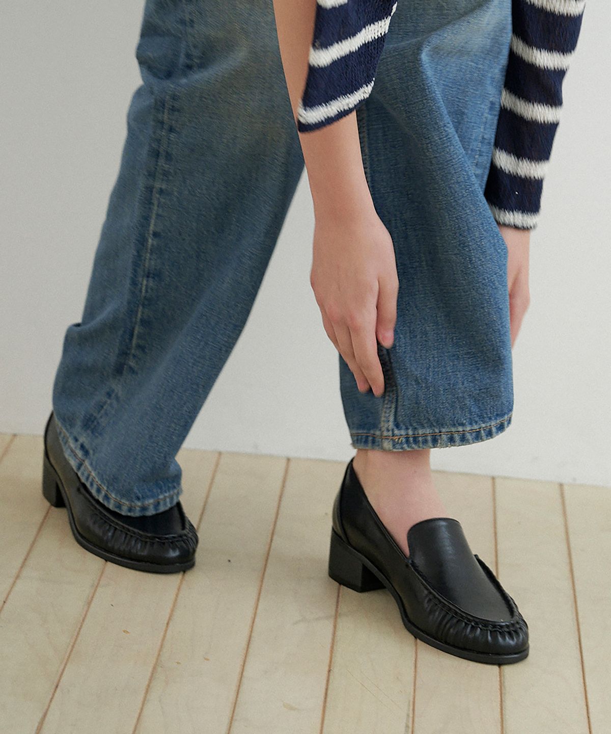 메티에(METIER) me1031 Stitch Moc Loafer pumps 스티치 모크 로퍼 펌프스 4cm