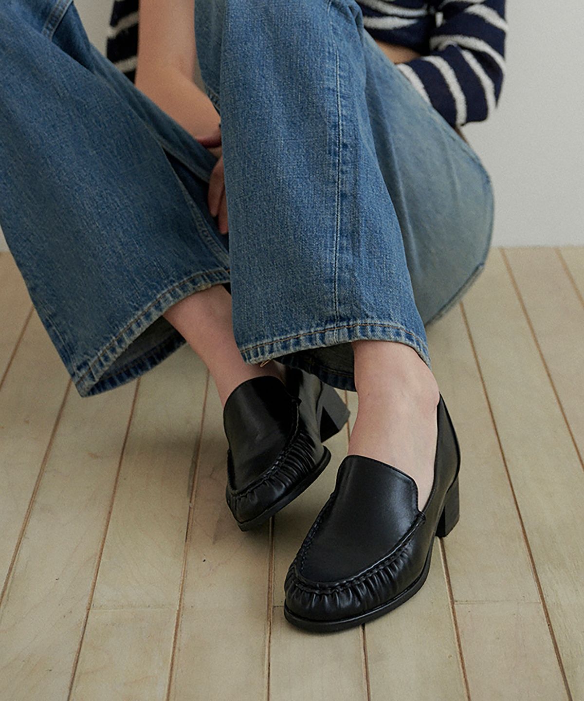 메티에(METIER) me1031 Stitch Moc Loafer pumps 스티치 모크 로퍼 펌프스 4cm