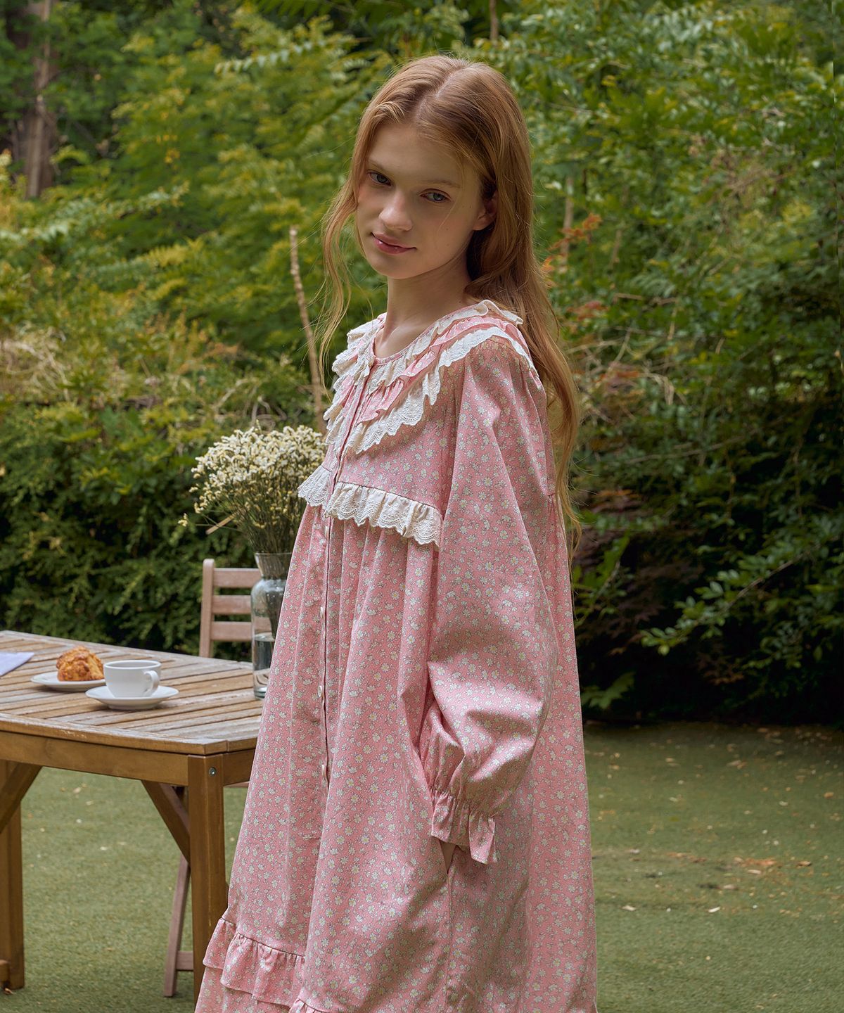 울랄라파자마(ULLALA PAJAMAS) 엘디 긴팔 원피스 핑크 (30수)
