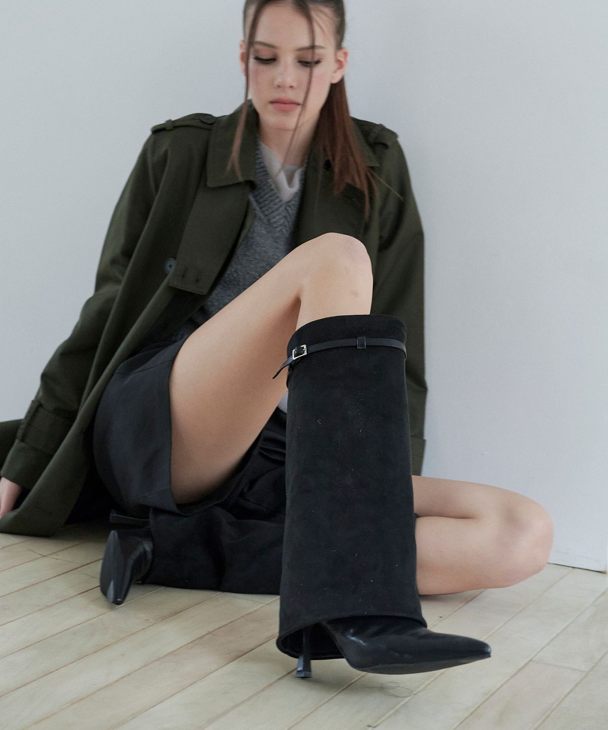 메티에(METIER) me023 sleek tall belt long boots 슬릭 벨트 롱부츠 8cm