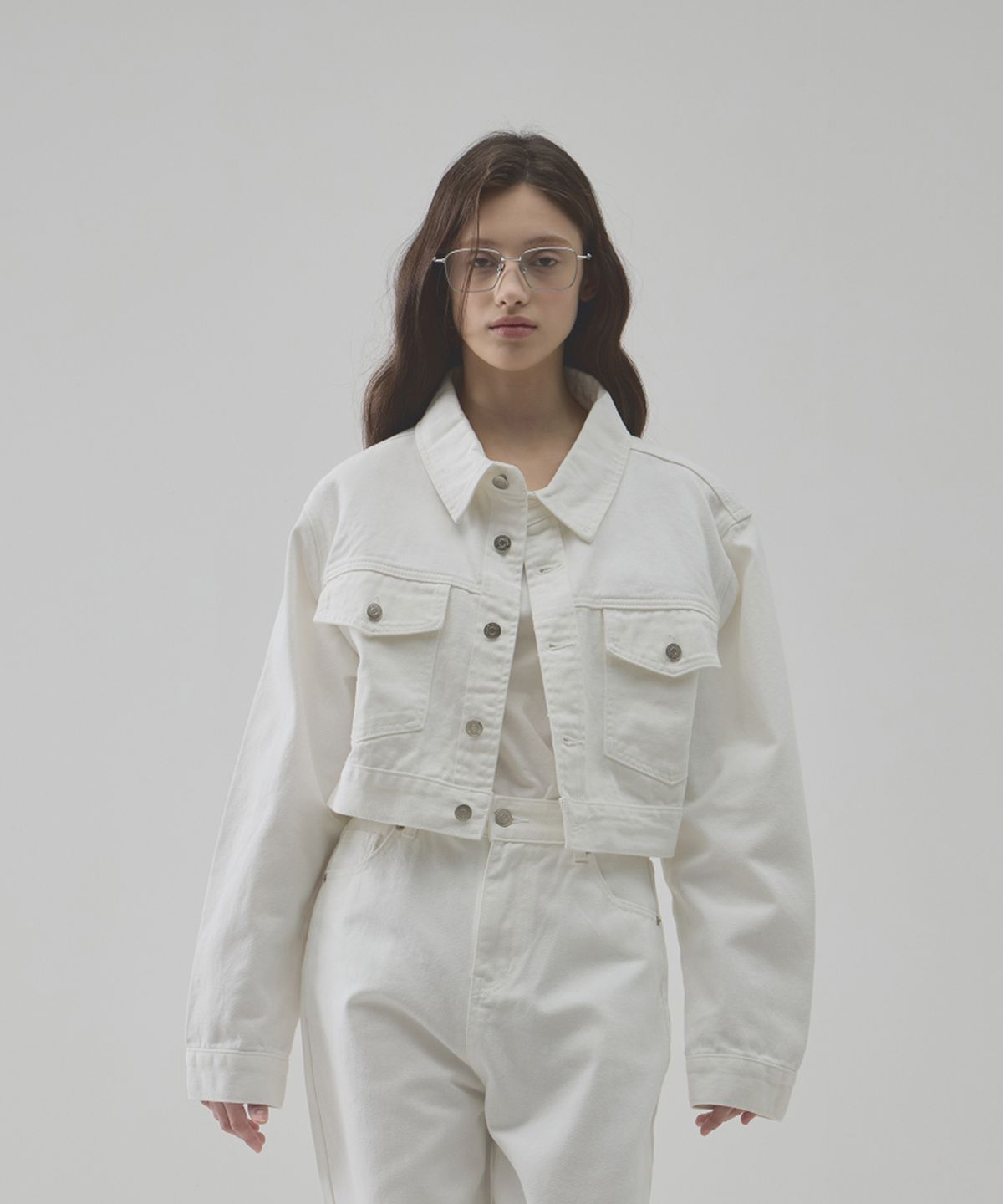 그노노이(GNOHNOEY) Essential white denim jacket