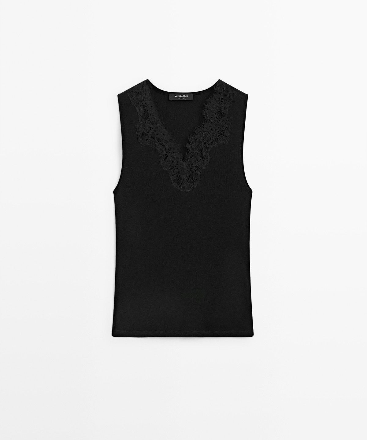 마시모두띠(MASSIMO DUTTI) 코튼·캐시미어 혼방 란제리 탑