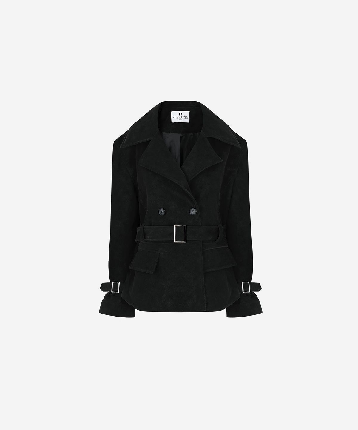 뉴얼린(NEWALRIN) Dusk Belt Trench Jacket Black