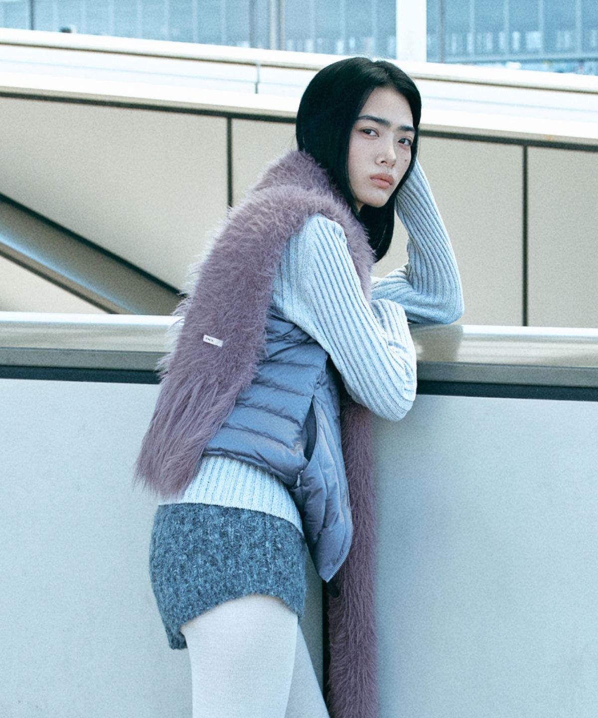 스탠드오일(STAND OIL) Misty Fur Muffler · 미스티 퍼 머플러 / 플럼