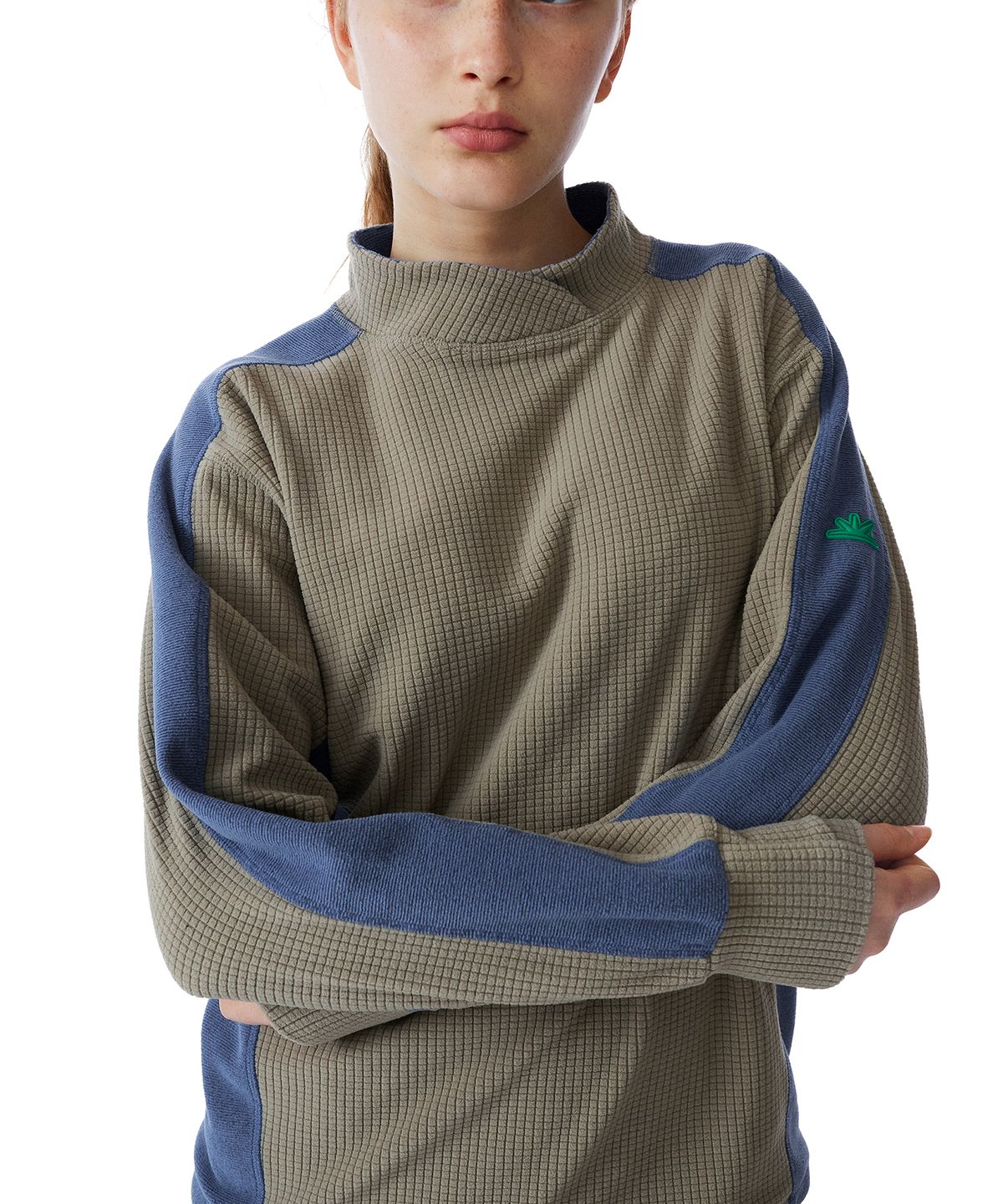 썬러브투어(SUNLOVETOUR) Grid Fleece Pullover Navy