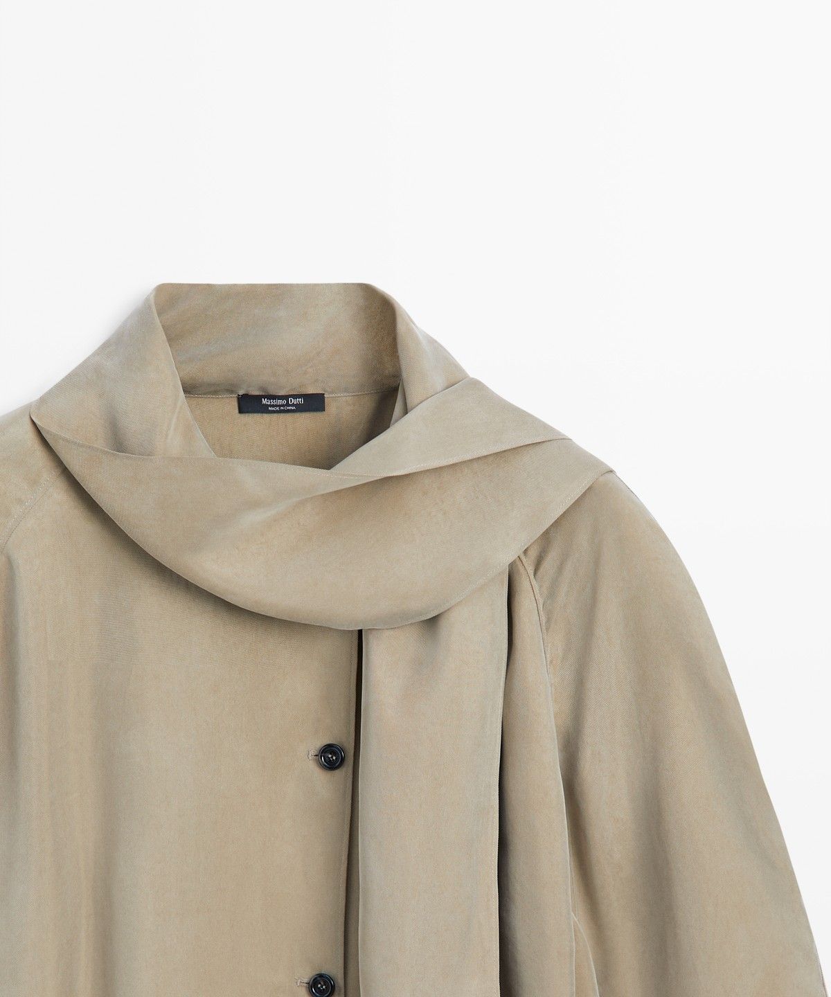 마시모두띠(MASSIMO DUTTI) 스카프 디테일 플루이드 셔츠