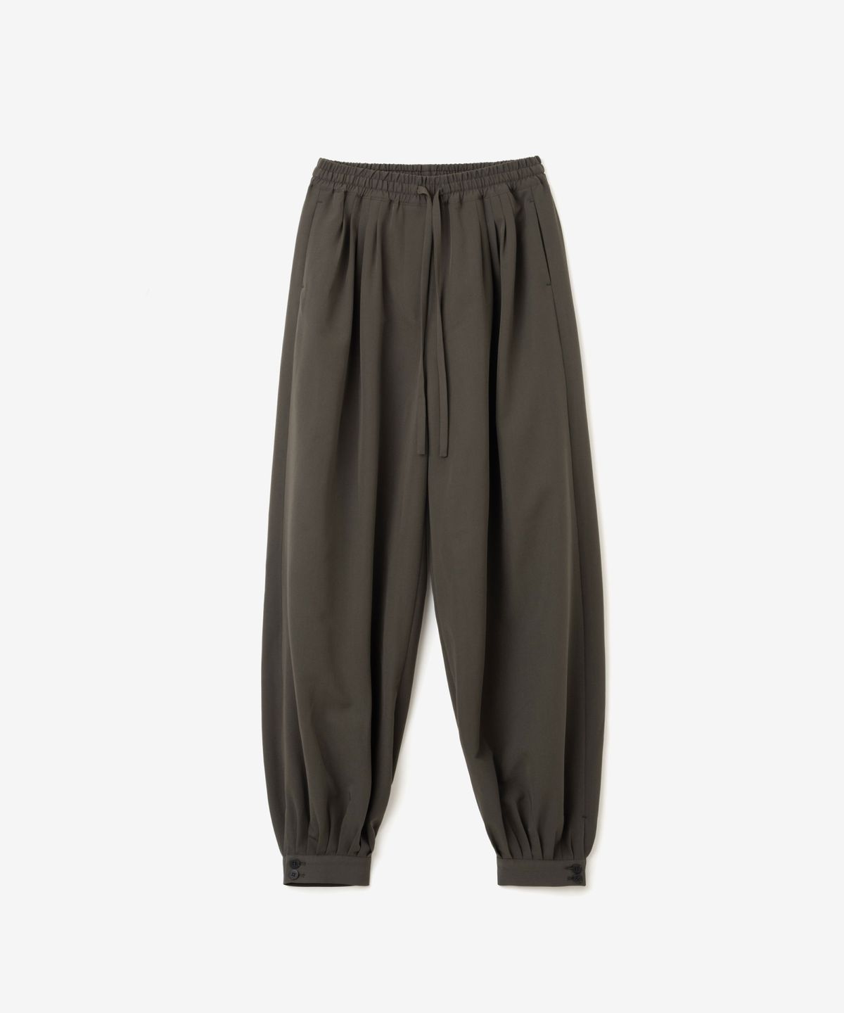 이어닝(YEARNING) FLOW VOLUME TUCK PANTS, KHAKI BROWN