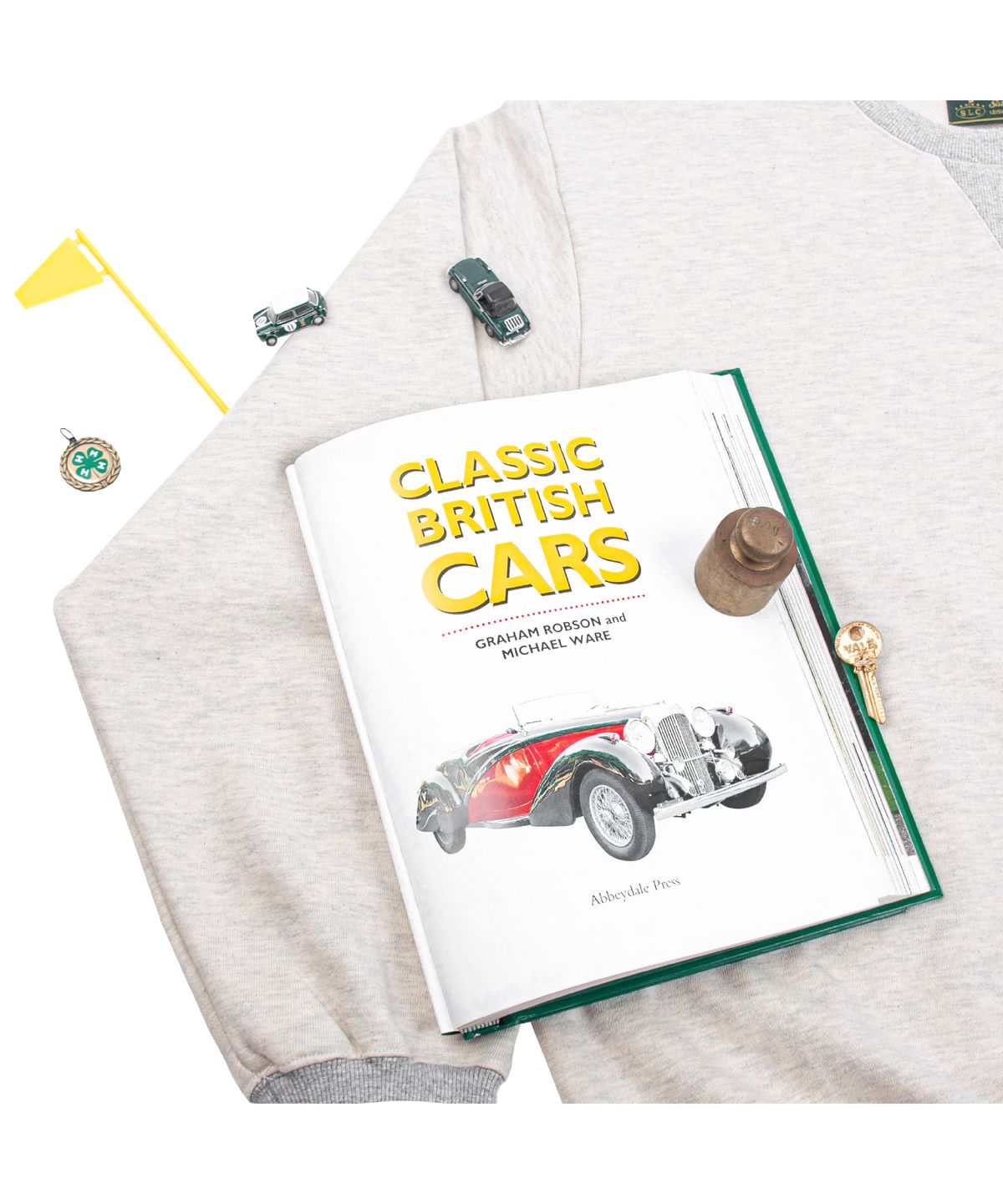 세러데이 레저 클럽(SATURDAY LEISURE CLUB) Saturday Classic Car Club Logo Leisure Sweatshirt(Unisex) - Oatmeal & Grey