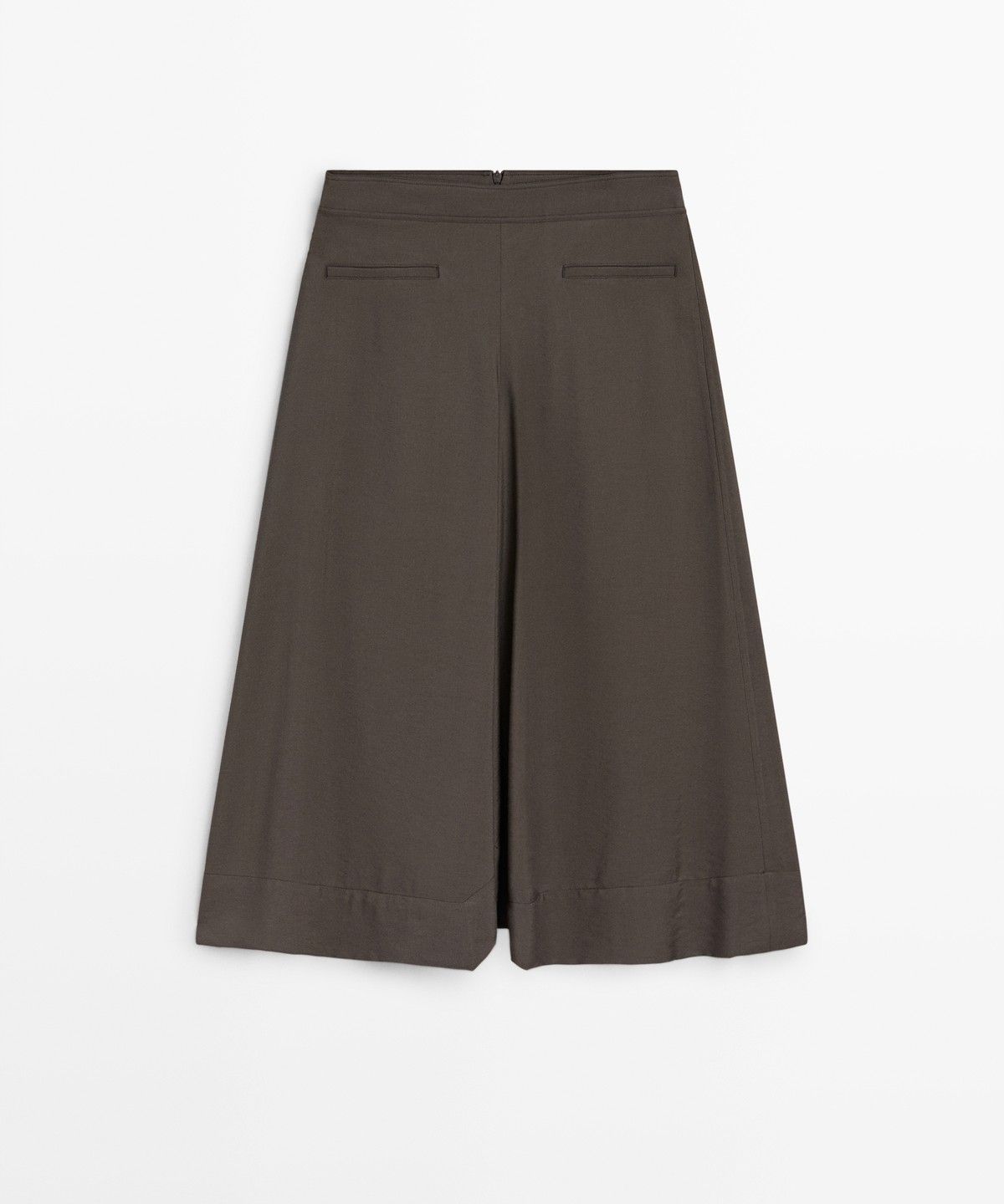 마시모두띠(MASSIMO DUTTI) 플루이드 미디 스커트 플리츠 디테일