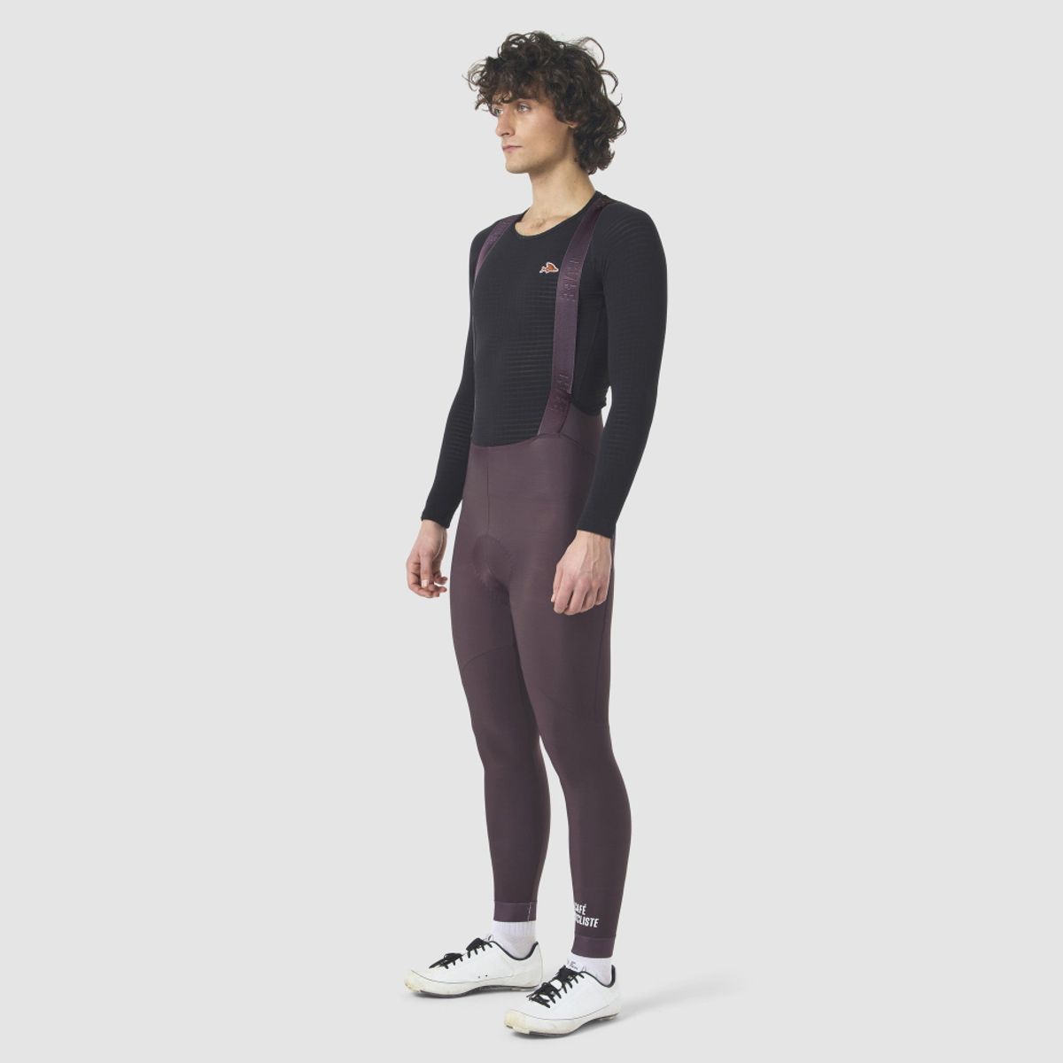 카페 드 사이클리스트(CAFE DU CYCLISTE) 마리 클래식 기모 빕 타이즈 레드 모스 남성