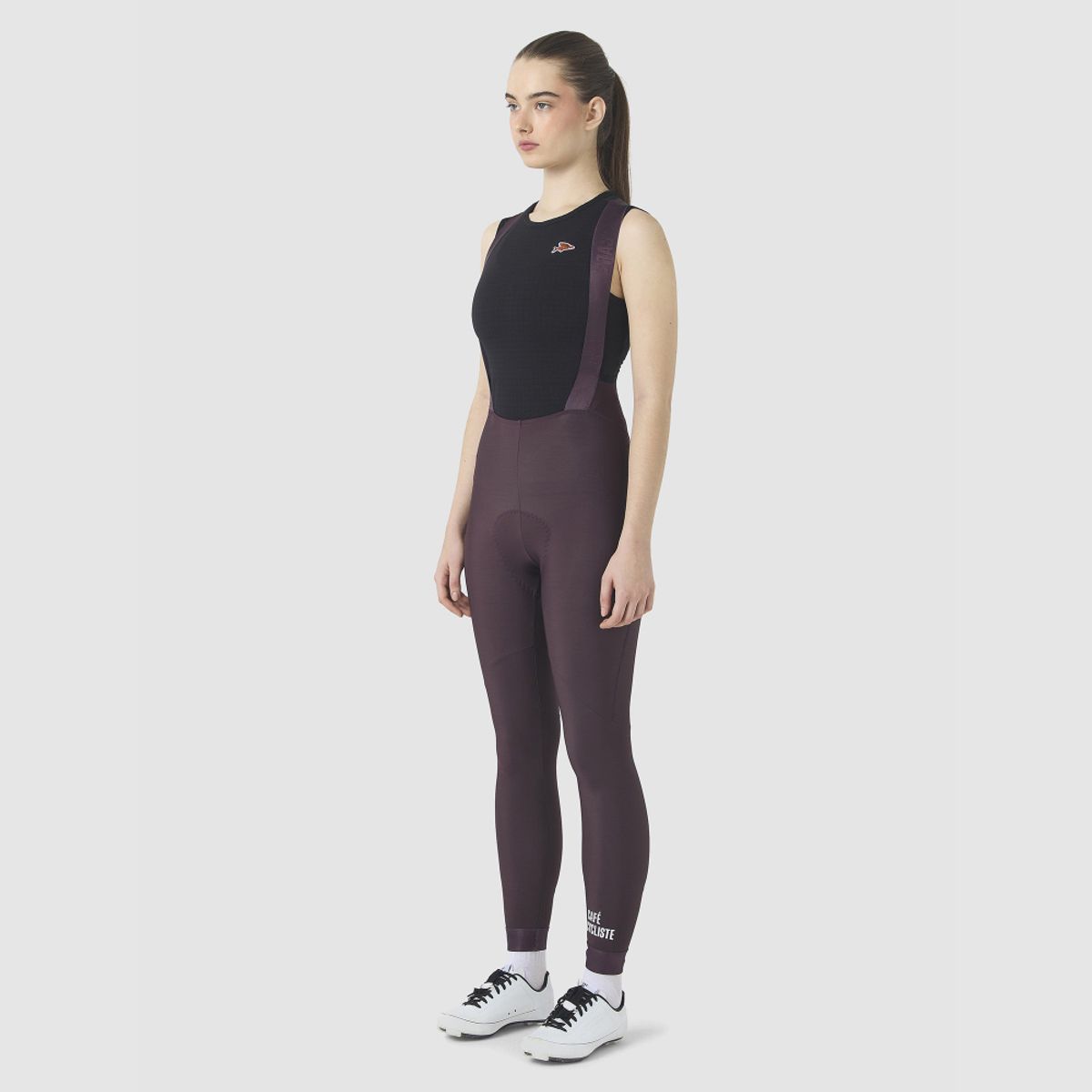 카페 드 사이클리스트(CAFE DU CYCLISTE) 마리 클래식 기모 빕 타이즈 레드 모스 여성