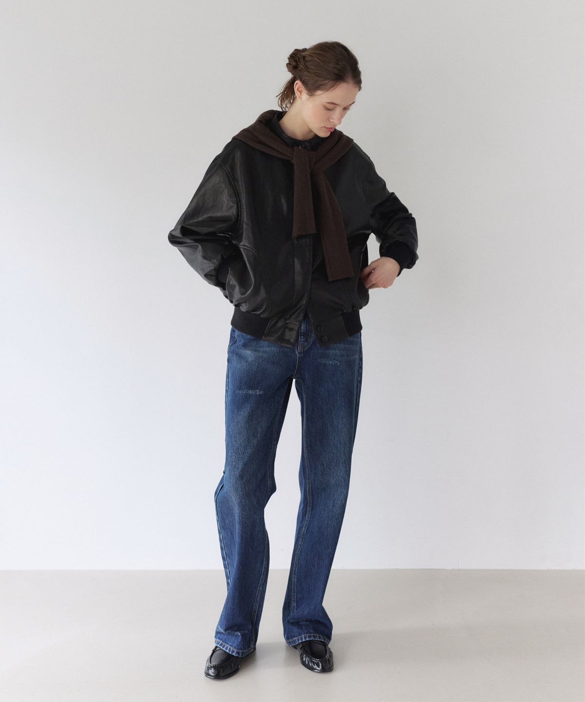 이어닝(YEARNING) VINTAGE DAMAGE STRAIGHT DENIM, DARK BLUE