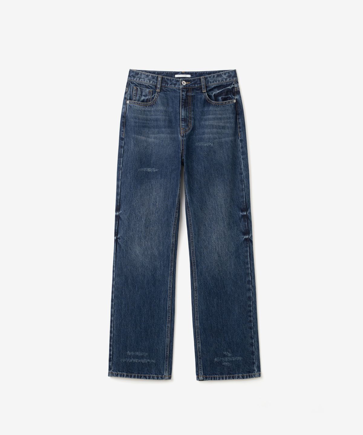 이어닝(YEARNING) VINTAGE DAMAGE STRAIGHT DENIM, DARK BLUE