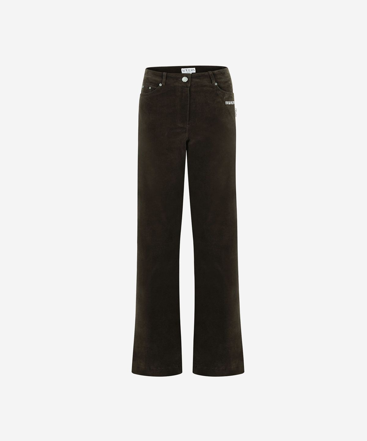 뉴얼린(NEWALRIN) Mocha Straight -Fit Corduroy Pants Brown