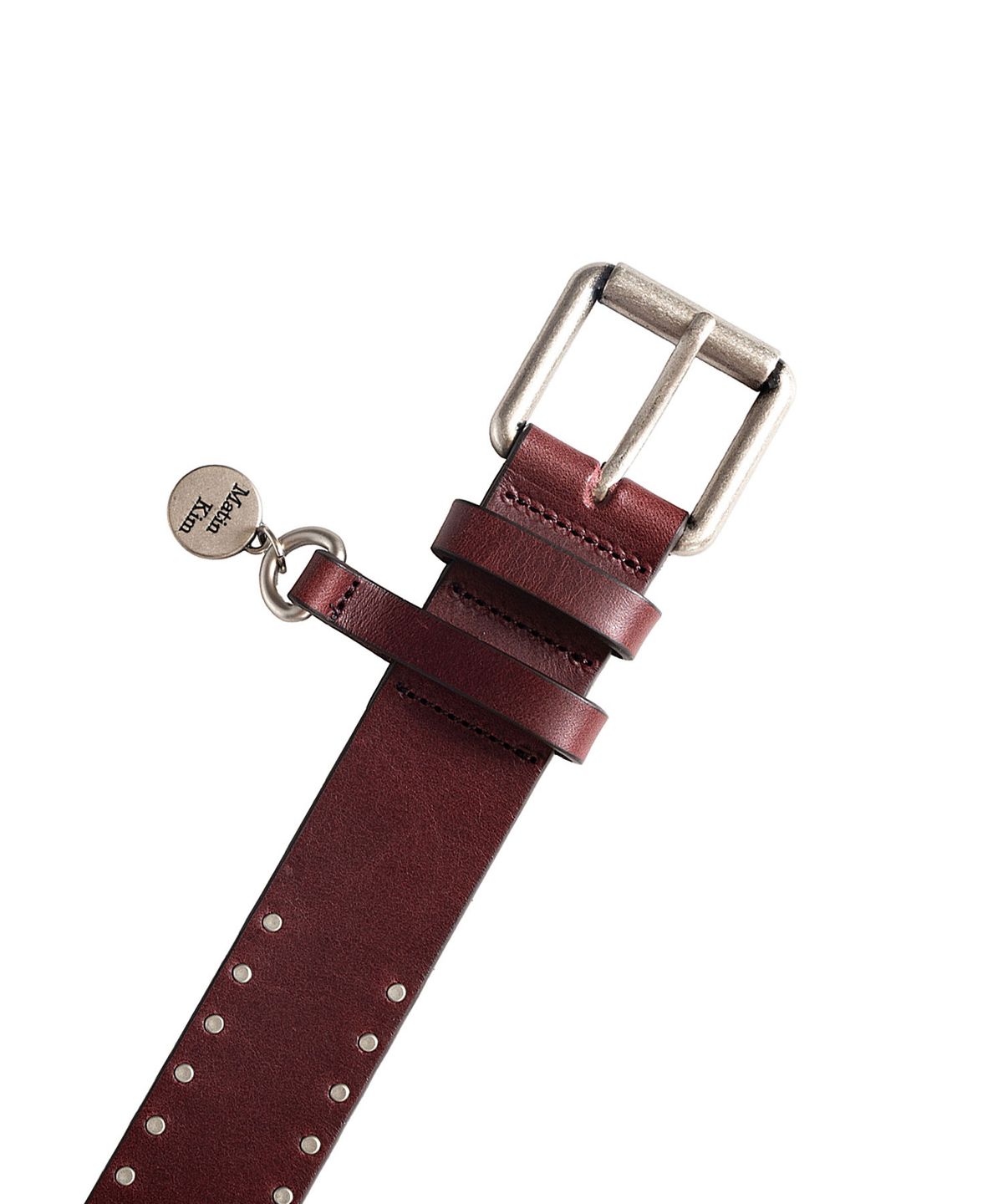 마뗑킴(MATIN KIM) MINI DOT STUD LEATHER BELT IN WINE