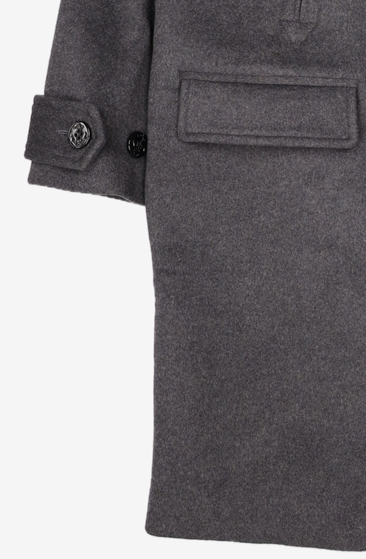 벌스데이수트(BIRTHDAYSUIT) OVERSIZED PEA COAT (CHARCOAL) L