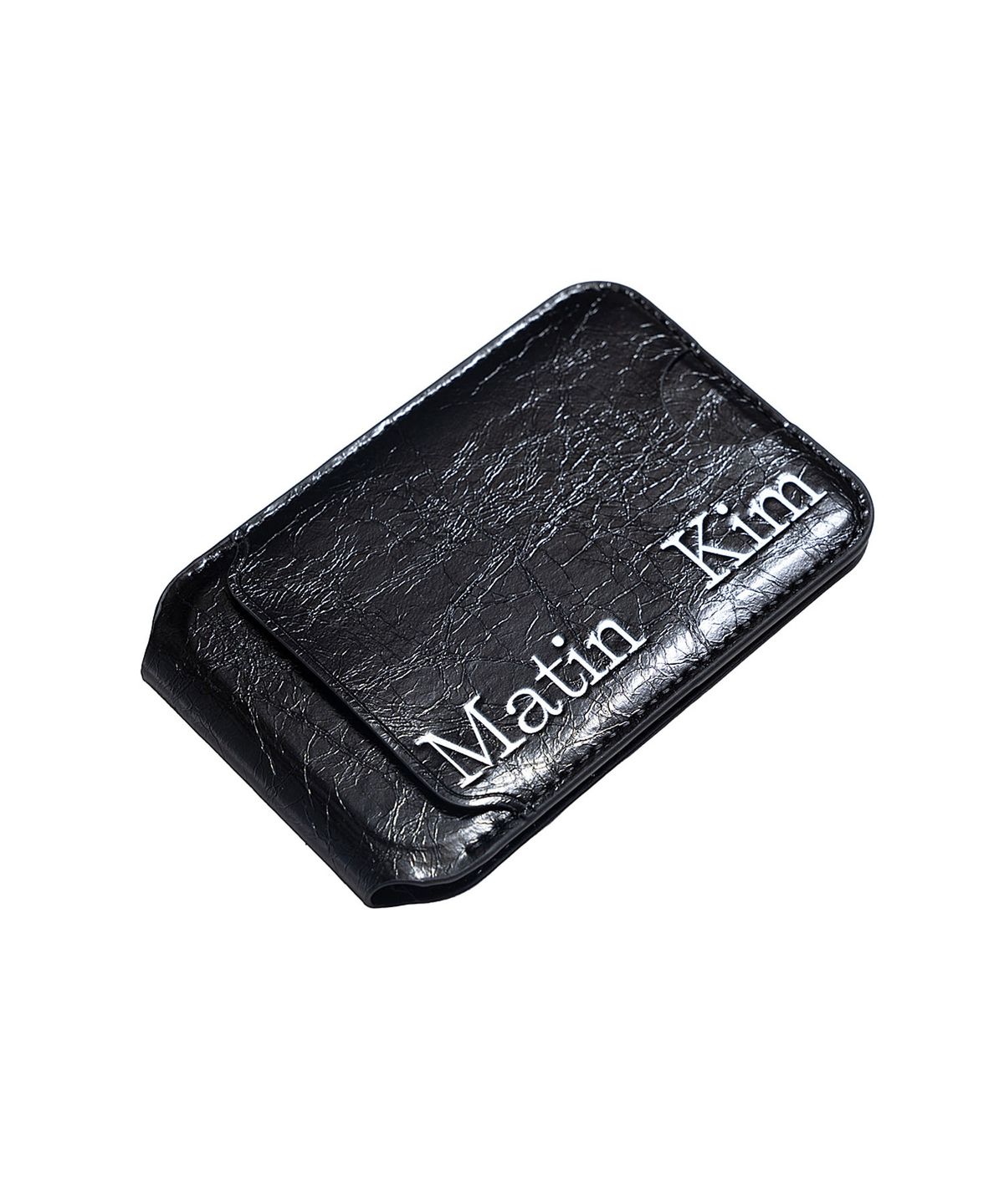 마뗑킴(MATIN KIM) MATIN MAGNETIC FLIP CARD WALLET IN BLACK