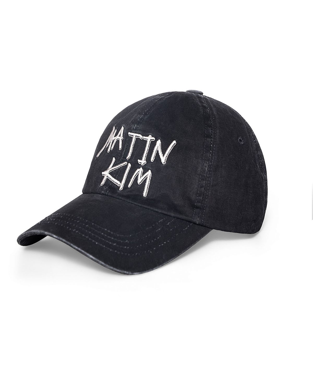 마뗑킴(MATIN KIM) VINTAGE WASHED GRAFFITI BALL CAP IN BLACK