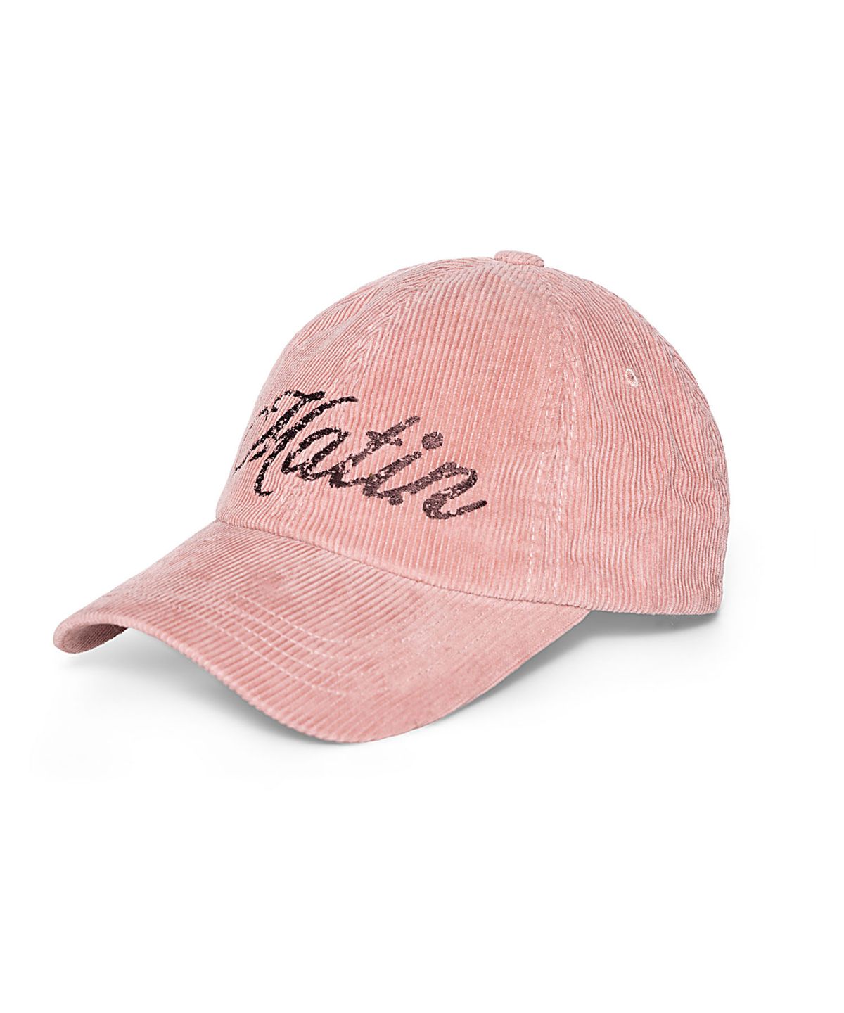 마뗑킴(MATIN KIM) MATIN CRACKED SCRIPT CORDUROY BALL CAP IN PINK