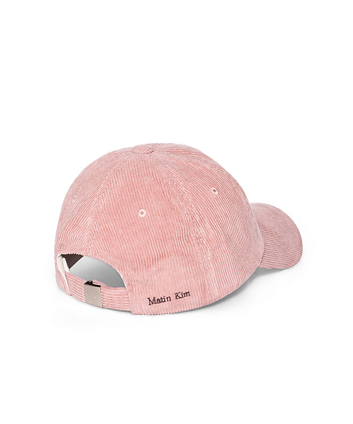마뗑킴(MATIN KIM) MATIN CRACKED SCRIPT CORDUROY BALL CAP IN PINK