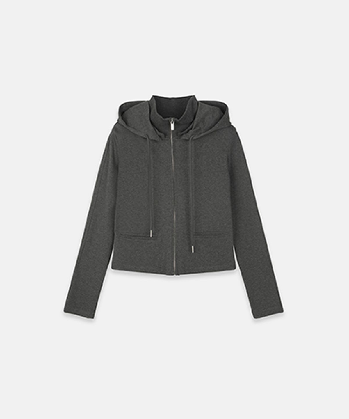 나체(NACHE) DETACHABLE HOODIE ZIP-UP MELANGE CHARCOAL