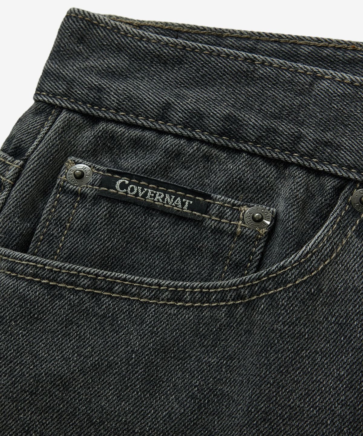커버낫(COVERNAT) 스트레이트 브러쉬드 릴렉스드 진 블랙