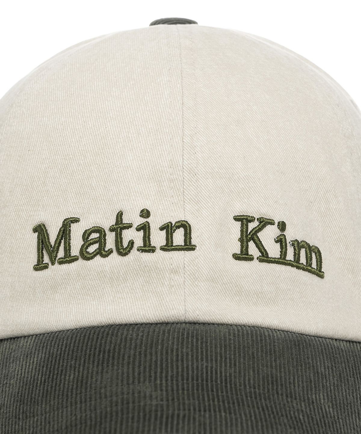마뗑킴(MATIN KIM) MATIN CLASSIC LOGO CORDUROY BRIM BALL CAP IN CREAM