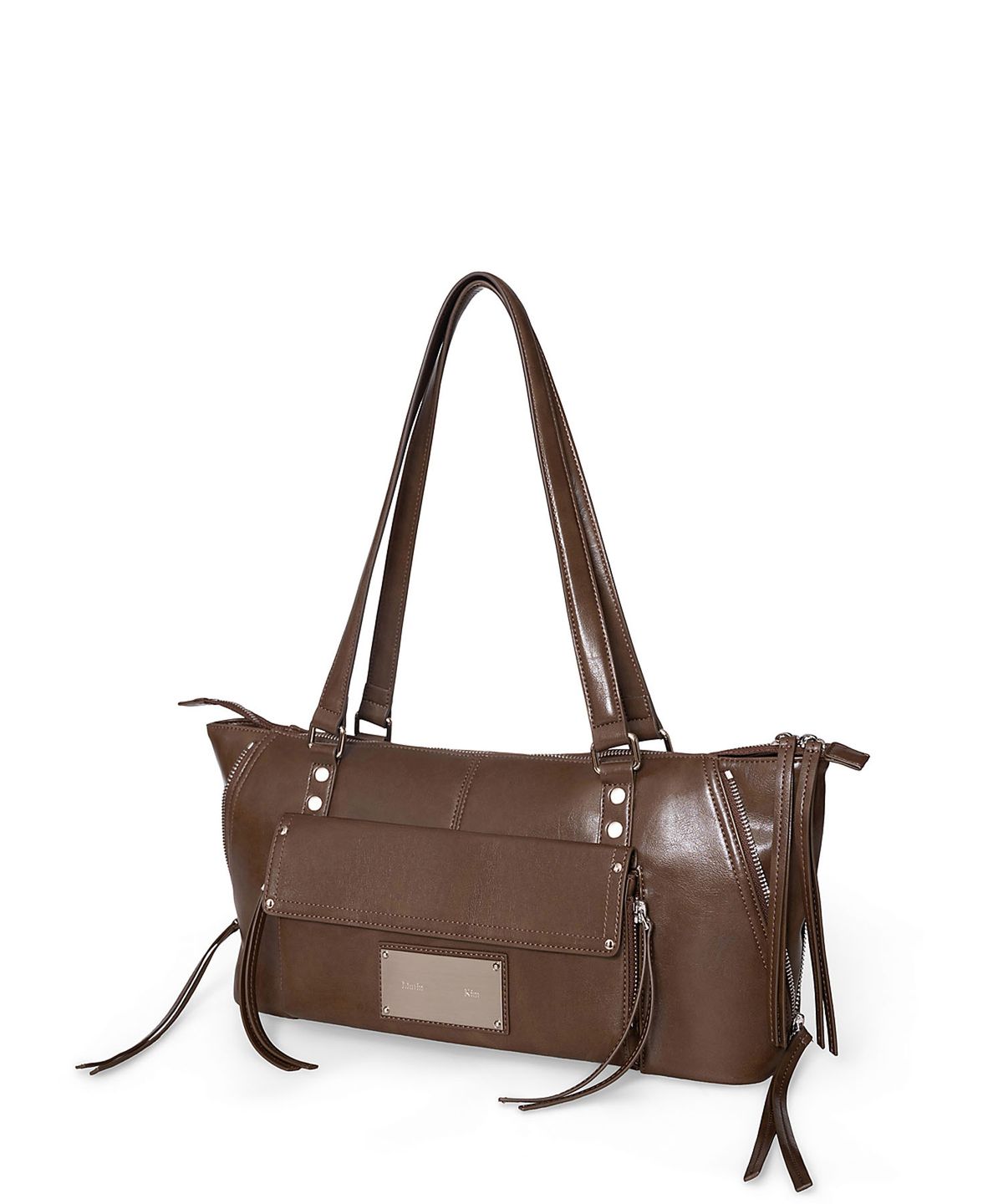 마뗑킴(MATIN KIM) FLAP POCKET SHOULDER BAG IN BROWN