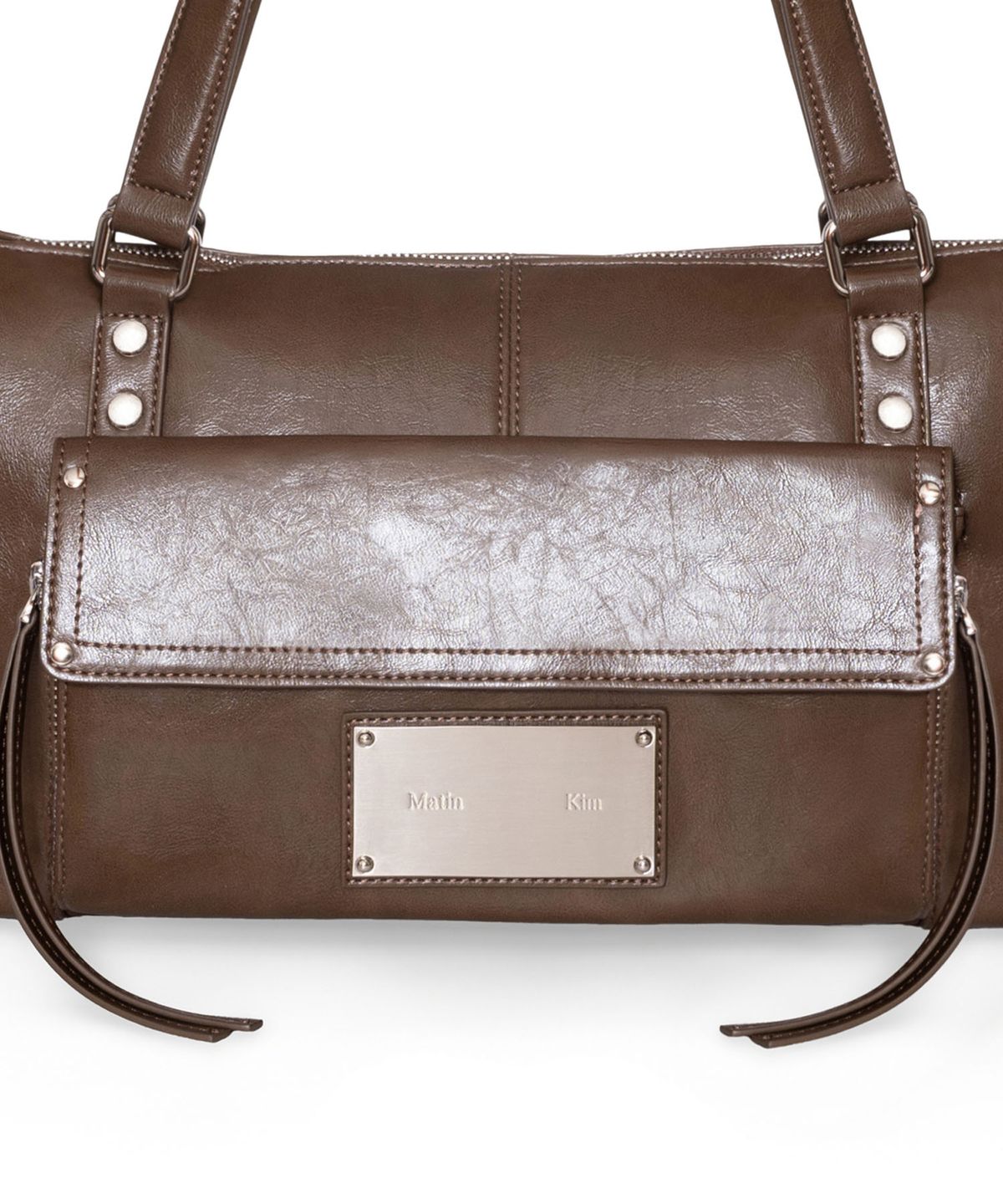 마뗑킴(MATIN KIM) FLAP POCKET SHOULDER BAG IN BROWN