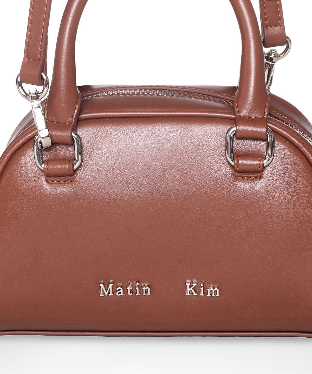 마뗑킴(MATIN KIM) HALFMOON BABY BOWLING BAG IN BROWN
