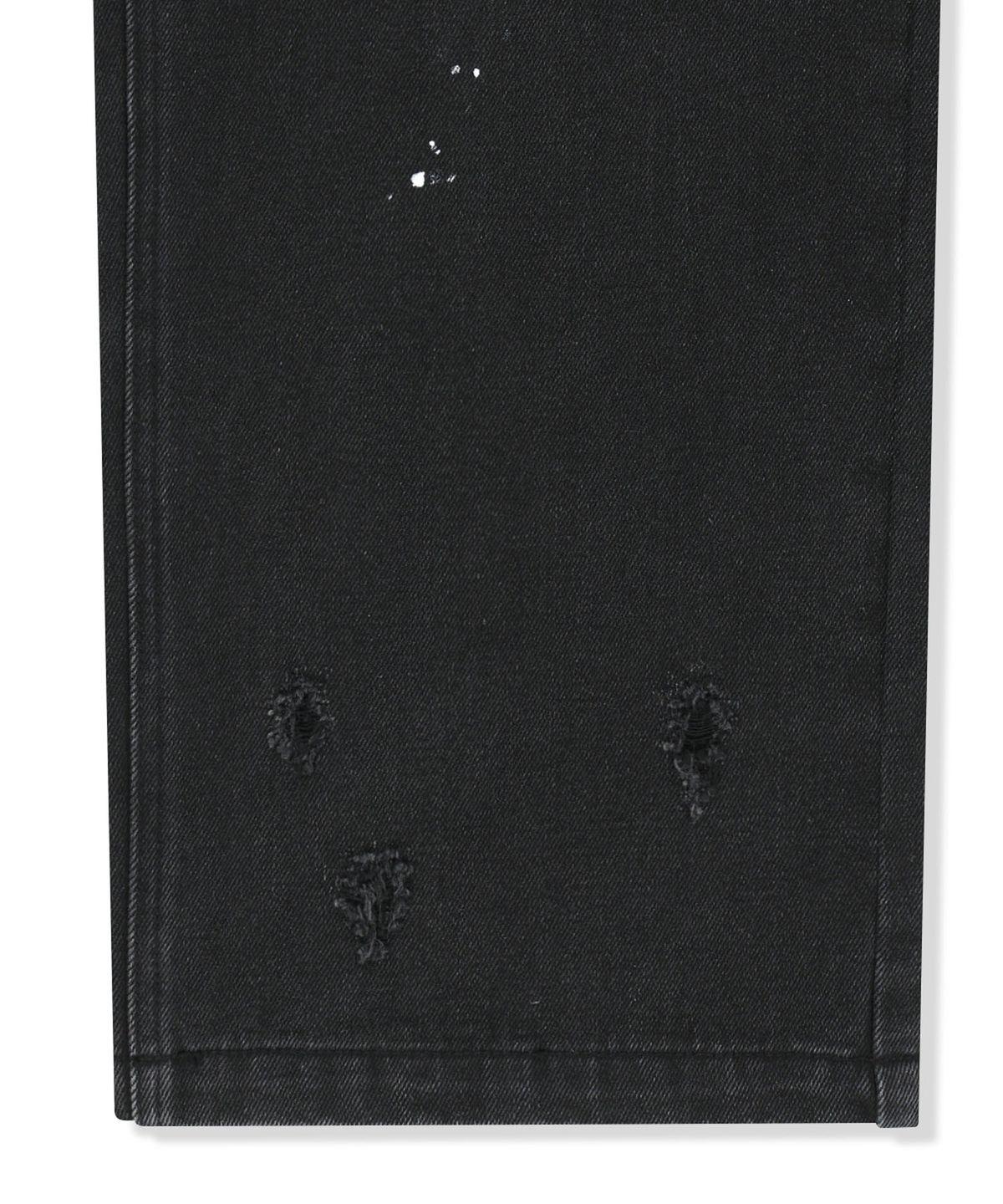 마뗑킴(MATIN KIM) PAINT SPLATTER DENIM PANTS FOR MEN IN BLACK