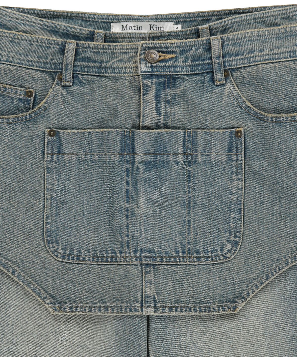 마뗑킴(MATIN KIM) APRON LAYERED DENIM PANTS IN BLUE