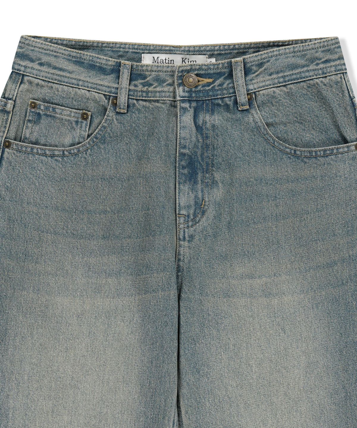 마뗑킴(MATIN KIM) APRON LAYERED DENIM PANTS IN BLUE