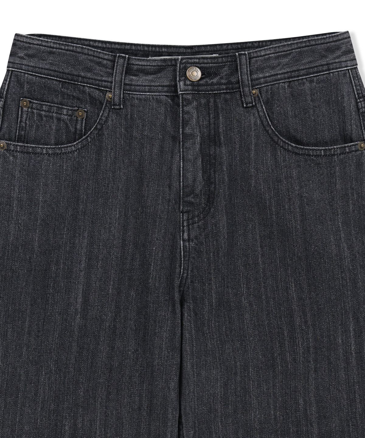 마뗑킴(MATIN KIM) APRON LAYERED DENIM PANTS IN BLACK