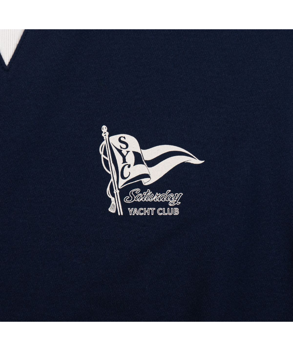 세러데이 레저 클럽(SATURDAY LEISURE CLUB) Saturday Yacht Club Logo Leisure Sweatshirt(Unisex) - Dark Navy & Ivory