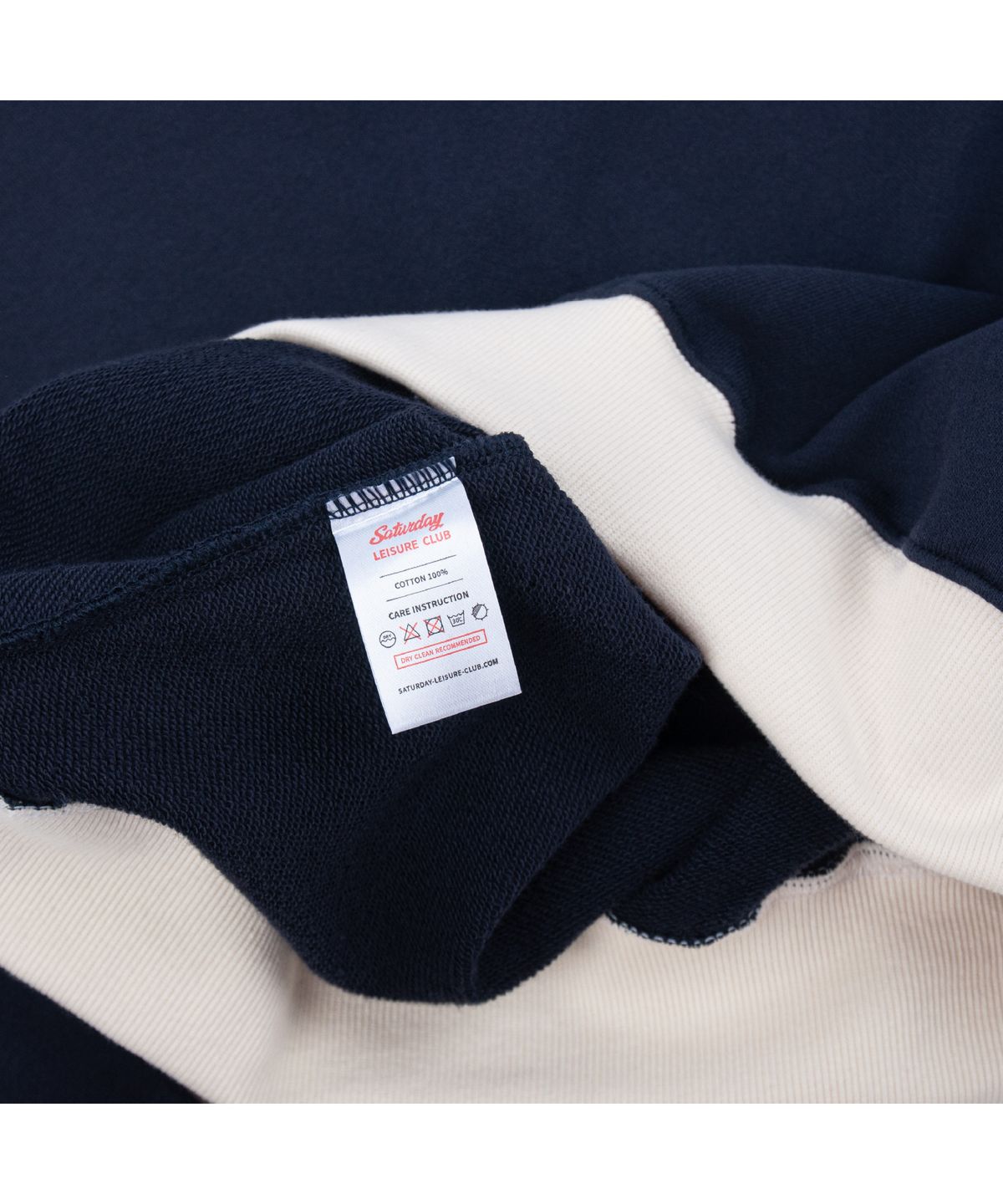 세러데이 레저 클럽(SATURDAY LEISURE CLUB) Saturday Yacht Club Logo Leisure Sweatshirt(Unisex) - Dark Navy & Ivory